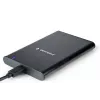 GEMBIRD EE2-U3S-6 USB 3.1 2,5 colio SATA HDD dėklas su Type-C prievadu, šlifuotas aliuminis - juoda