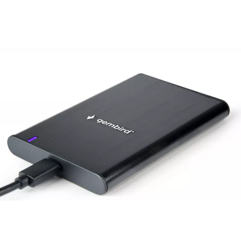 GEMBIRD EE2-U3S-6 USB 3.1 2,5 colio SATA HDD dėklas su Type-C prievadu, šlifuotas aliuminis - juoda
