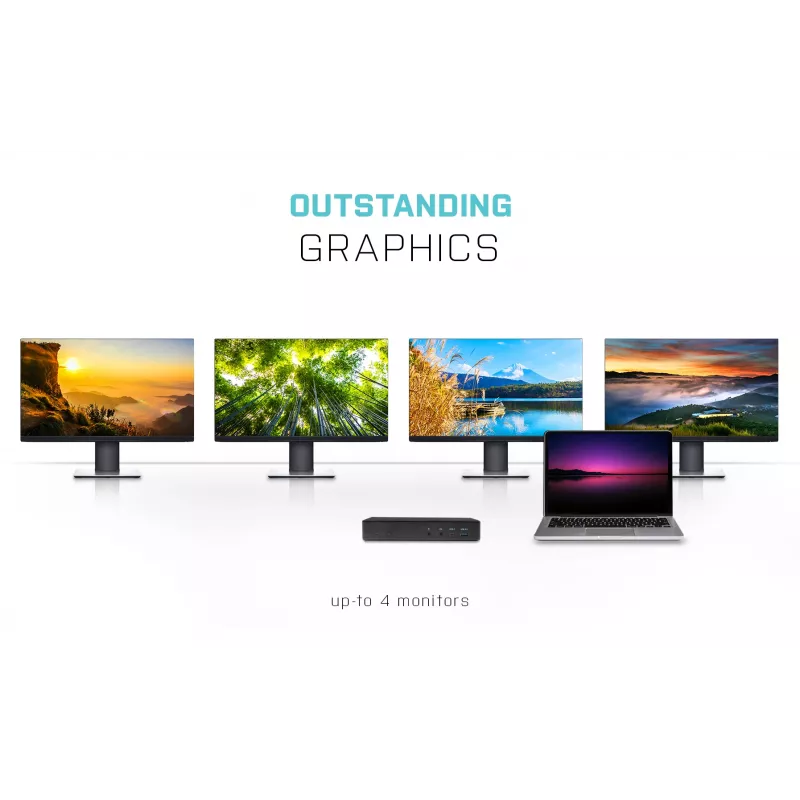 Dokavimo stotelė i-tec USB-C Quattro su keturiais ekranais ir 85 W įkrovimu