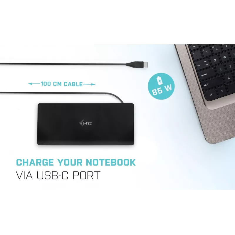 Dokavimo stotelė i-tec USB-C Quattro su keturiais ekranais ir 85 W įkrovimu