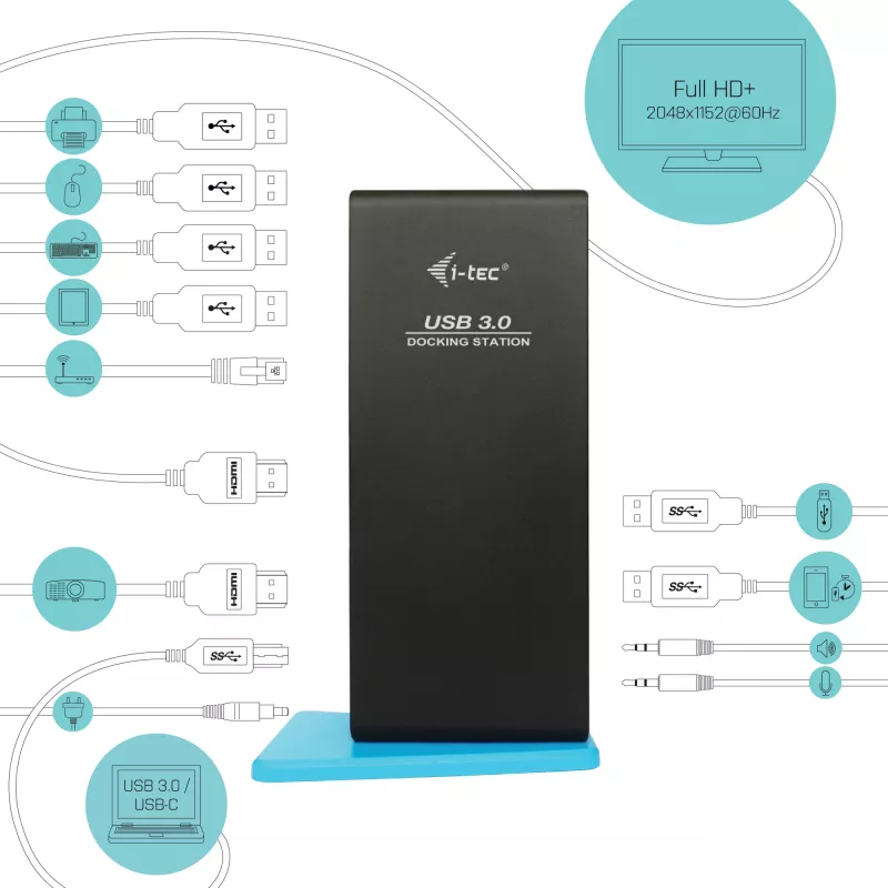 i-tec USB 3.0/USB-C Dual HDMI Dockinė stotelė
