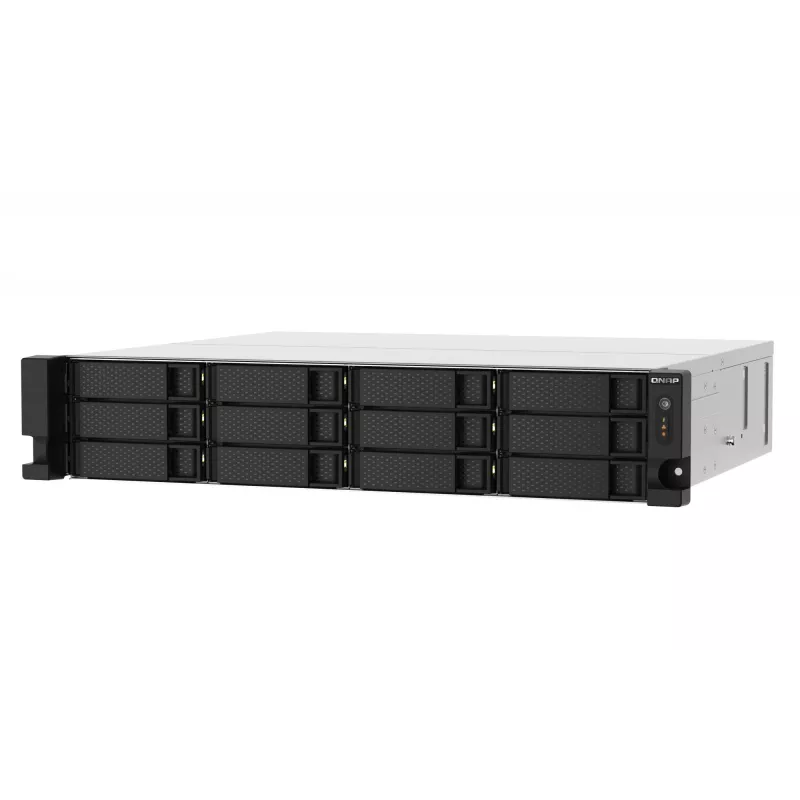 QNAP TS-1273AU-RP-8G NAS / saugojimo serveris stelaže (2U) Ryzen Embedded V1500B 8 GB DDR4 0 TB QNAP QTS Aliuminis, Juoda