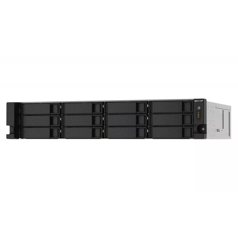QNAP TS-1273AU-RP-8G NAS / saugojimo serveris stelaže (2U) Ryzen Embedded V1500B 8 GB DDR4 0 TB QNAP QTS Aliuminis, Juoda
