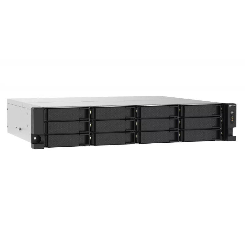 QNAP TS-1273AU-RP-8G NAS / saugojimo serveris stelaže (2U) Ryzen Embedded V1500B 8 GB DDR4 0 TB QNAP QTS Aliuminis, Juoda