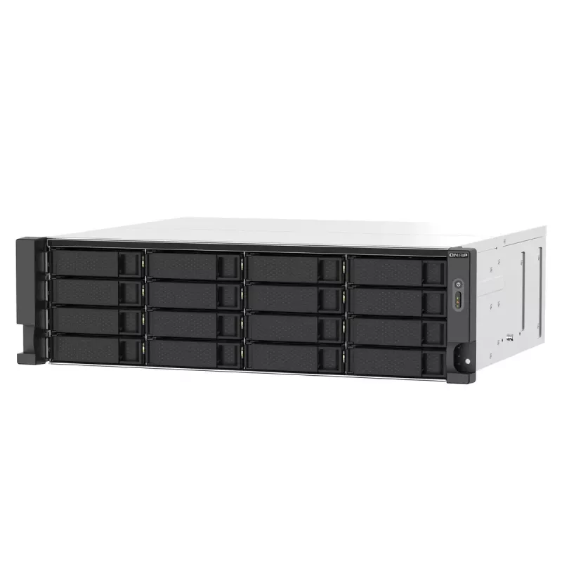 QNAP TS-1673AU-RP-16G NAS/saugyklos serveris Rack (3U) Ryzen Embedded V1500B 16 GB DDR4 0 TB QNAP QTS Juoda, Pilka