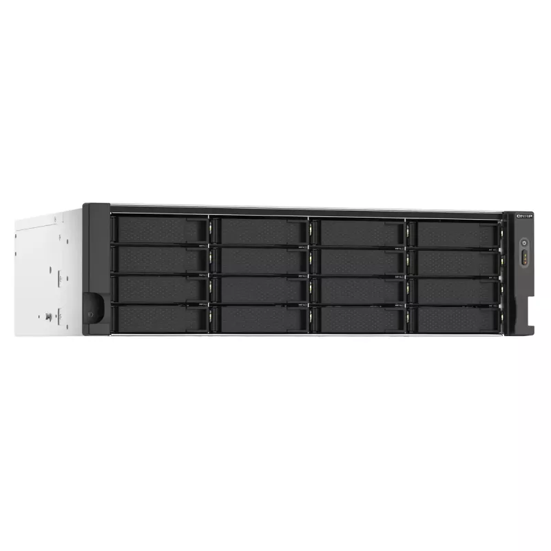 QNAP TS-1673AU-RP-16G NAS/saugyklos serveris Rack (3U) Ryzen Embedded V1500B 16 GB DDR4 0 TB QNAP QTS Juoda, Pilka
