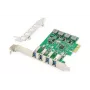 DIGITUS USB PCI-E papildymo kortelė USB 3.0, 4 prievadai A/F, mikroschema: VL805, maitinama iš PCIe