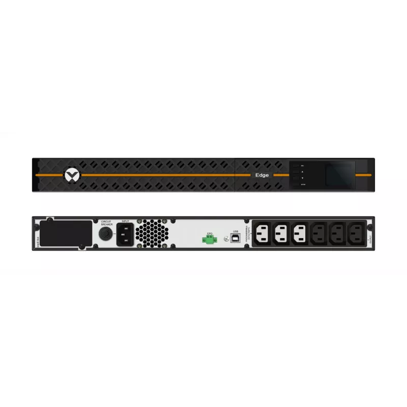 Vertiv Liebert Edge nepertraukiamo maitinimo šaltinis (UPS) - 1000VA 900W 230V 1U linijinis interaktyvus AVR montuojamas į stelažą | 0.9 PF