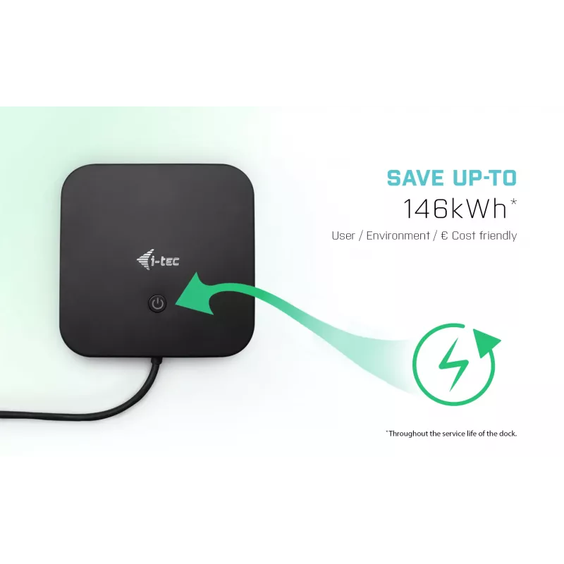 i-tec USB-C dviejų monitorių dokų stotelė su 100 W maitinimu ir universalus 100 W įkroviklis