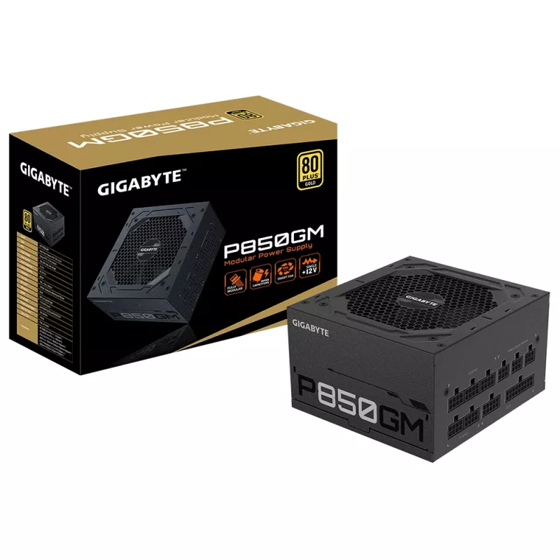 GIGABYTE P850GM maitinimo blokas 850 W 20+4 pin ATX ATX juodas