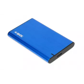 Išorinis dėklas HDD/SSD IBOX HD-05 — 2,5 colio SATA III, USB 3.2 Gen 1 (Micro-USB B), iki 10 TB, mėlynas