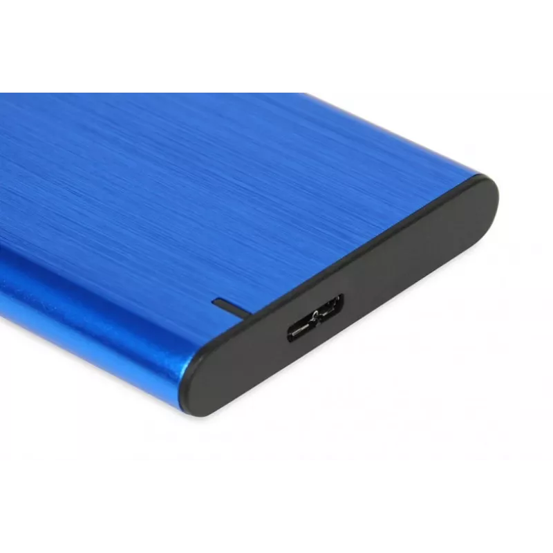 Išorinis dėklas HDD/SSD IBOX HD-05 — 2,5 colio SATA III, USB 3.2 Gen 1 (Micro-USB B), iki 10 TB, mėlynas