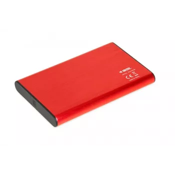 Išorinis HDD/SSD dėklas IBOX HD-05 Raudonas 2.5 colio — USB 3.2 Gen 1 (5 Gbit/s), JMicron JMS578, iki 10 TB
