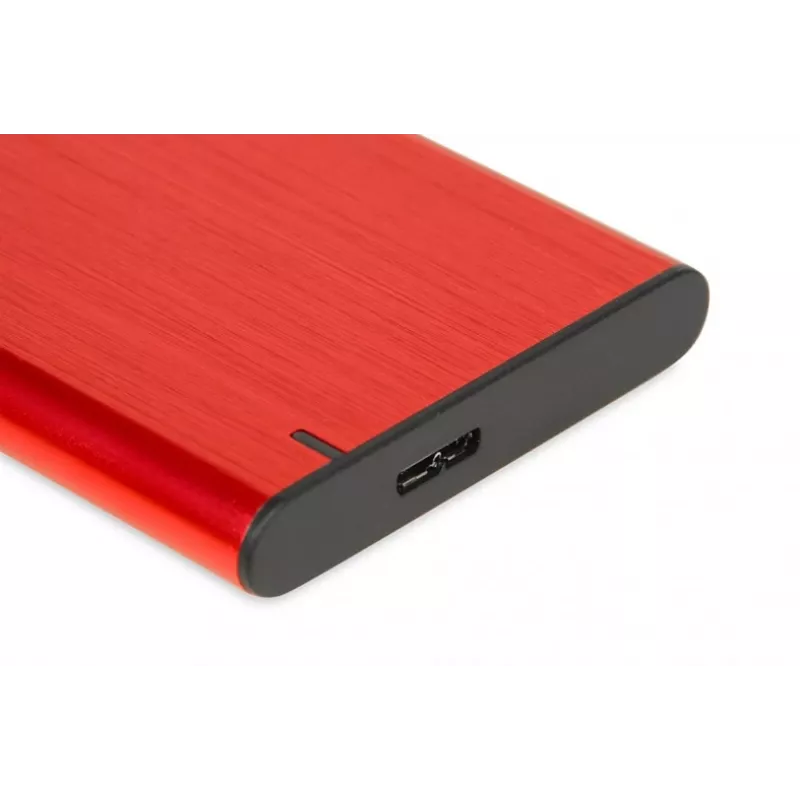 Išorinis HDD/SSD dėklas IBOX HD-05 Raudonas 2.5 colio — USB 3.2 Gen 1 (5 Gbit/s), JMicron JMS578, iki 10 TB