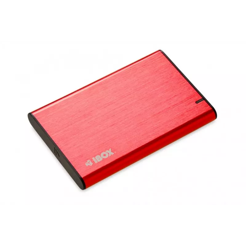 Išorinis HDD/SSD dėklas IBOX HD-05 Raudonas 2.5 colio — USB 3.2 Gen 1 (5 Gbit/s), JMicron JMS578, iki 10 TB