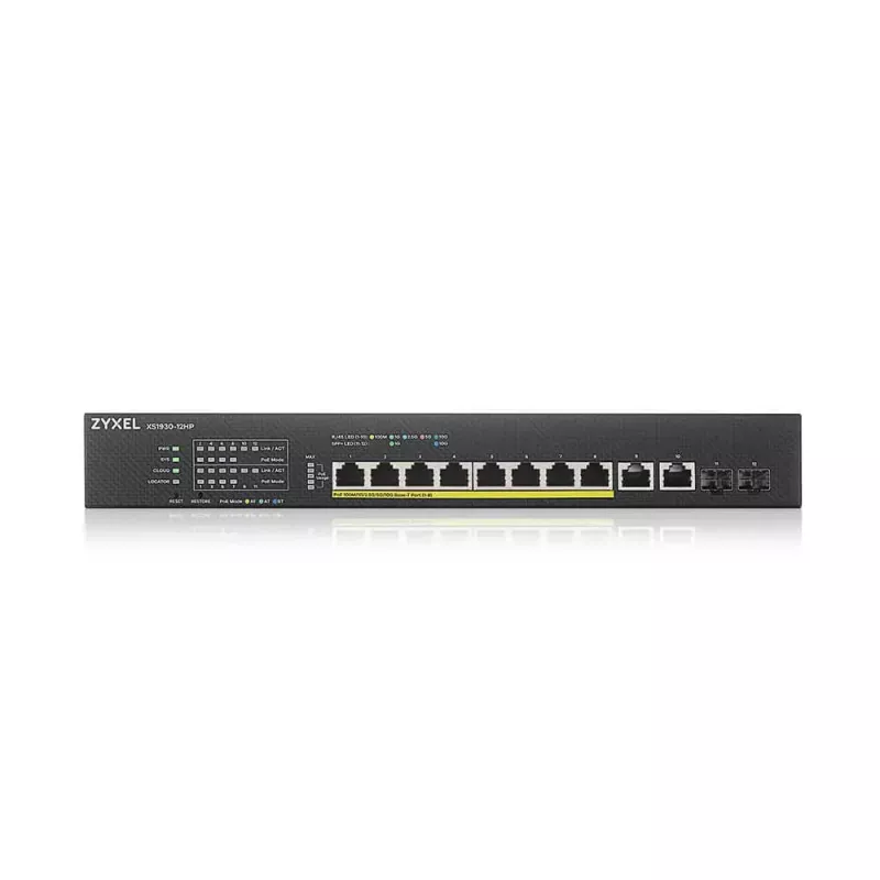 Zyxel XS1930-12HP-ZZ0101F valdomas L3 tinklo jungiklis 10G Ethernet (100/1000/10000) PoE juodas