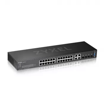 Zyxel GS2220-28-EU0101F valdomas L2 Gigabit Ethernet tinklo jungiklis (24 prievadai, 10/100/1000, juoda)