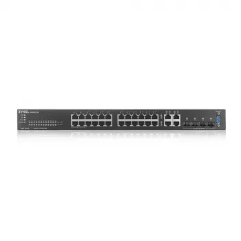 Zyxel GS2220-28-EU0101F valdomas L2 Gigabit Ethernet tinklo jungiklis (24 prievadai, 10/100/1000, juoda)