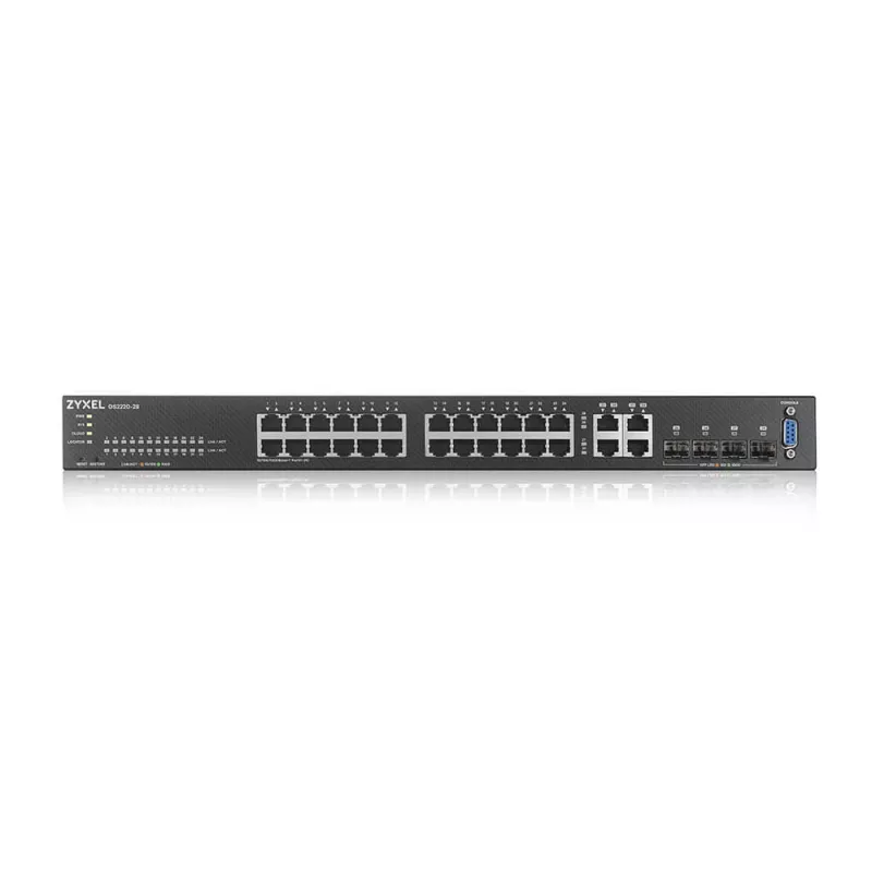 Zyxel GS2220-28-EU0101F valdomas L2 Gigabit Ethernet tinklo jungiklis (24 prievadai, 10/100/1000, juoda)
