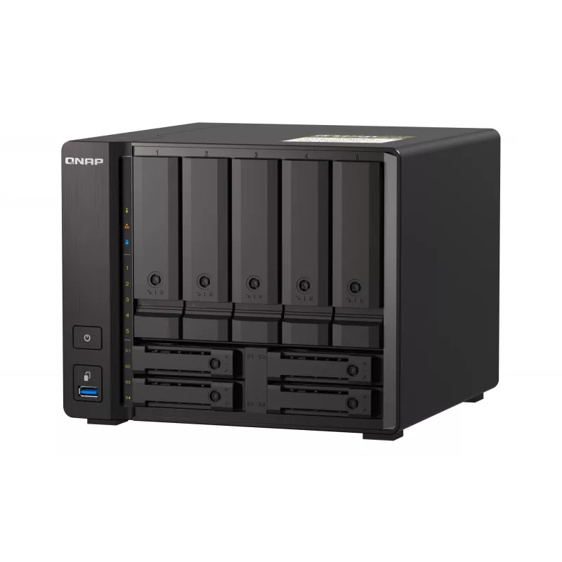 QNAP TS-H973AX NAS bokštas Ryzen Embedded V1500B 32 GB DDR4 0 TB QuTS hero juodas