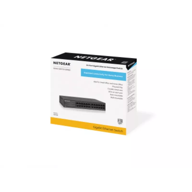 NETGEAR GS324 Nevaldomas Gigabit Ethernet (10/100/1000) Juodas