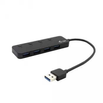 USB šakotuvas i-tec USB 3.0 Metal HUB 4 prievadai su atskirais įjungimo/išjungimo jungikliais