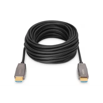 DIGITUS HDMI AOC hibridinis šviesolaidinis laidas, A tipo M/M, 15m, UHD 8K@60Hz, CE, juodas