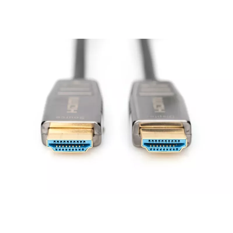 DIGITUS HDMI AOC hibridinis šviesolaidinis laidas, A tipo M/M, 15m, UHD 8K@60Hz, CE, juodas