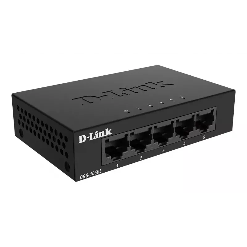 D-Link DGS-105GL/E tinklo jungiklis, nevaldomas, Gigabit Ethernet (10/100/1000), juodas