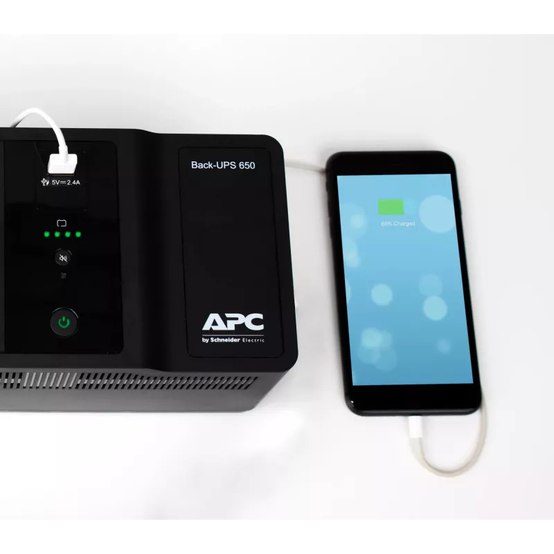 APC Back-UPS 650VA 230V 1 USB įkrovimo prievadas - nepertraukiamo maitinimo šaltinis (USV) Offline 0.65 kVA 400 W 8 lizdai