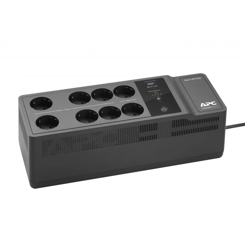 APC Back-UPS 650VA 230V 1 USB įkrovimo prievadas - nepertraukiamo maitinimo šaltinis (USV) Offline 0.65 kVA 400 W 8 lizdai