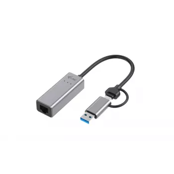 i-tec Metal USB-C/USB-A 2.5Gbps Ethernet Adapter, laidinis, USB Type-A / USB Type-C, Ethernet, 2500 Mbit/s, pilka