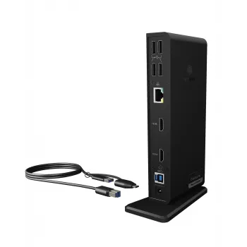 ICY BOX IB-DK2251AC stotelė su USB 3.2 Gen 2 Type-A, juoda