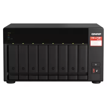 QNAP TS-873A NAS bokštas Ryzen Embedded V1500B 8 GB DDR4 0 TB QNAP Turbo System juoda