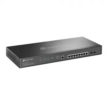 TP-Link Omada 8 prievadų 2.5GBASE-T ir 2 prievadų 10GE SFP+ L2+ valdomas jungiklis su 8 prievadų PoE+