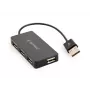 USB mazgas Gembird UHB-U2P4-04 – 4 prievadai USB 2.0, plug-and-play, juodas, 480 Mbit/s