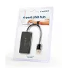 USB mazgas Gembird UHB-U2P4-04 – 4 prievadai USB 2.0, plug-and-play, juodas, 480 Mbit/s