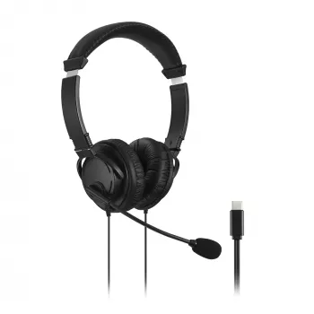 Kensington Classic USB-C ausinės su mikrofonu, laidinės, skambučiams/muzikai, juodos