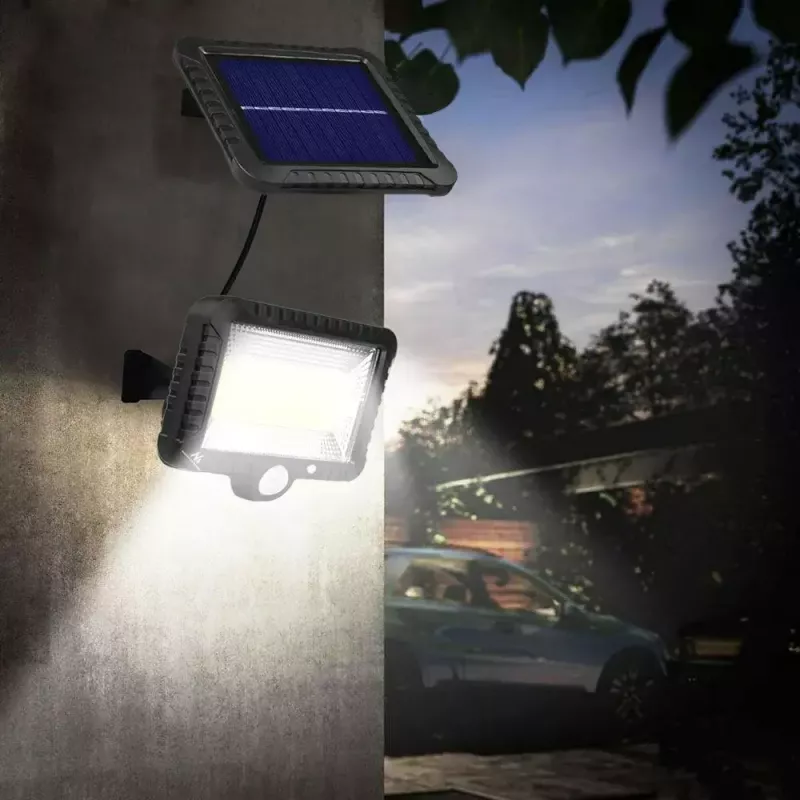 LED lauko prožektorius su saulės baterija MACLEAN MCE438, 5W, 400 lm, IP44, Li-Ion 5,2V, montuojamas ant sienos, balta šviesa, juodas