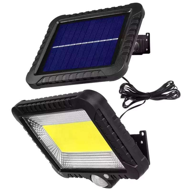 LED lauko prožektorius su saulės baterija MACLEAN MCE438, 5W, 400 lm, IP44, Li-Ion 5,2V, montuojamas ant sienos, balta šviesa, juodas