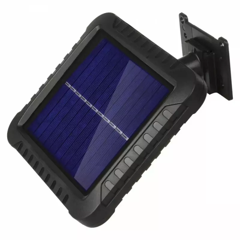 LED lauko prožektorius su saulės baterija MACLEAN MCE438, 5W, 400 lm, IP44, Li-Ion 5,2V, montuojamas ant sienos, balta šviesa, juodas