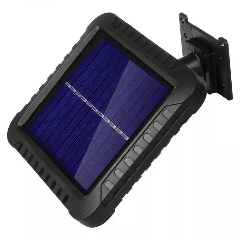 LED lauko prožektorius su saulės baterija MACLEAN MCE438, 5W, 400 lm, IP44, Li-Ion 5,2V, montuojamas ant sienos, balta šviesa, juodas