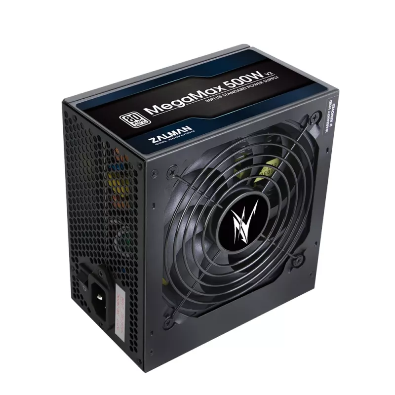 Zalman ZM500-TXII V2 MegaMax 500W 80PLUS 230V EU STANDARD maitinimo blokas 20+4 pin ATX juodas