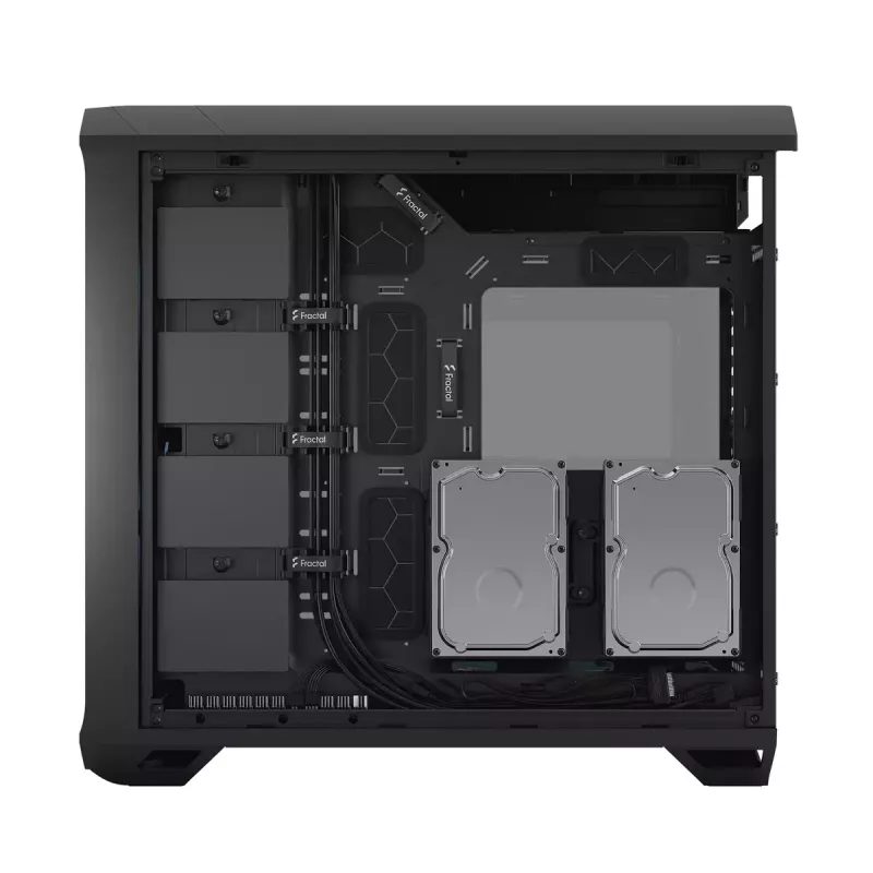 Kompiterio korpusas Fractal Design Torrent Tower Black, ATX/EATX/ITX, 2x180mm priekiniai ventiliatoriai, 2x3.5 colio vietos, 4x2.5 colio vietos, grūdintas stiklas