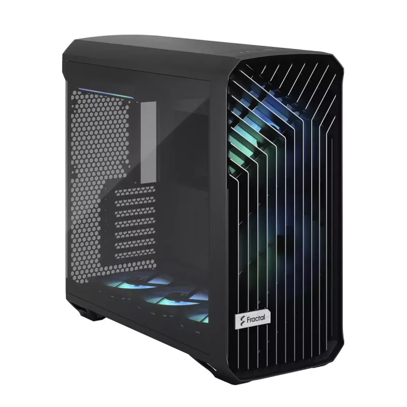 Kompiterio korpusas Fractal Design Torrent Tower Black, ATX/EATX/ITX, 2x180mm priekiniai ventiliatoriai, 2x3.5 colio vietos, 4x2.5 colio vietos, grūdintas stiklas
