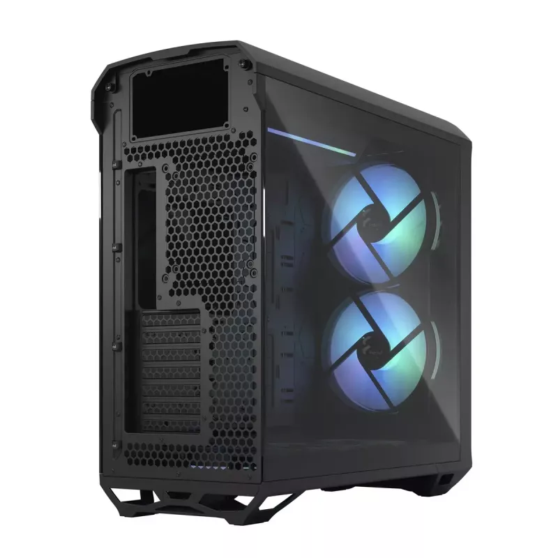 Kompiterio korpusas Fractal Design Torrent Tower Black, ATX/EATX/ITX, 2x180mm priekiniai ventiliatoriai, 2x3.5 colio vietos, 4x2.5 colio vietos, grūdintas stiklas