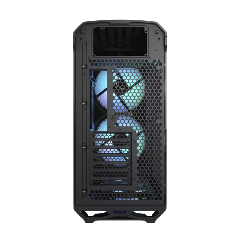 Kompiterio korpusas Fractal Design Torrent Tower Black, ATX/EATX/ITX, 2x180mm priekiniai ventiliatoriai, 2x3.5 colio vietos, 4x2.5 colio vietos, grūdintas stiklas