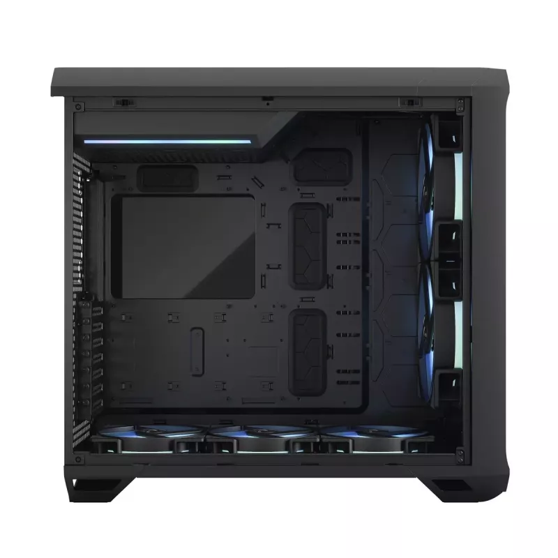 Kompiterio korpusas Fractal Design Torrent Tower Black, ATX/EATX/ITX, 2x180mm priekiniai ventiliatoriai, 2x3.5 colio vietos, 4x2.5 colio vietos, grūdintas stiklas