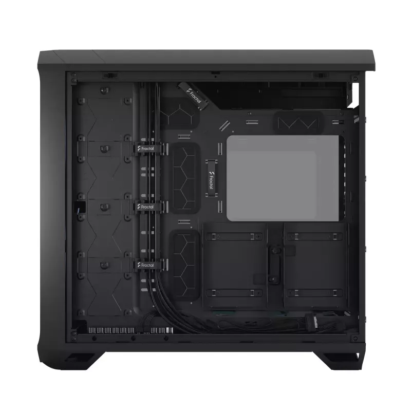 Kompiterio korpusas Fractal Design Torrent Tower Black, ATX/EATX/ITX, 2x180mm priekiniai ventiliatoriai, 2x3.5 colio vietos, 4x2.5 colio vietos, grūdintas stiklas