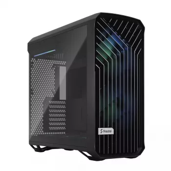 Kompiterio korpusas Fractal Design Torrent Tower Black, ATX/EATX/ITX, 2x180mm priekiniai ventiliatoriai, 2x3.5 colio vietos, 4x2.5 colio vietos, grūdintas stiklas